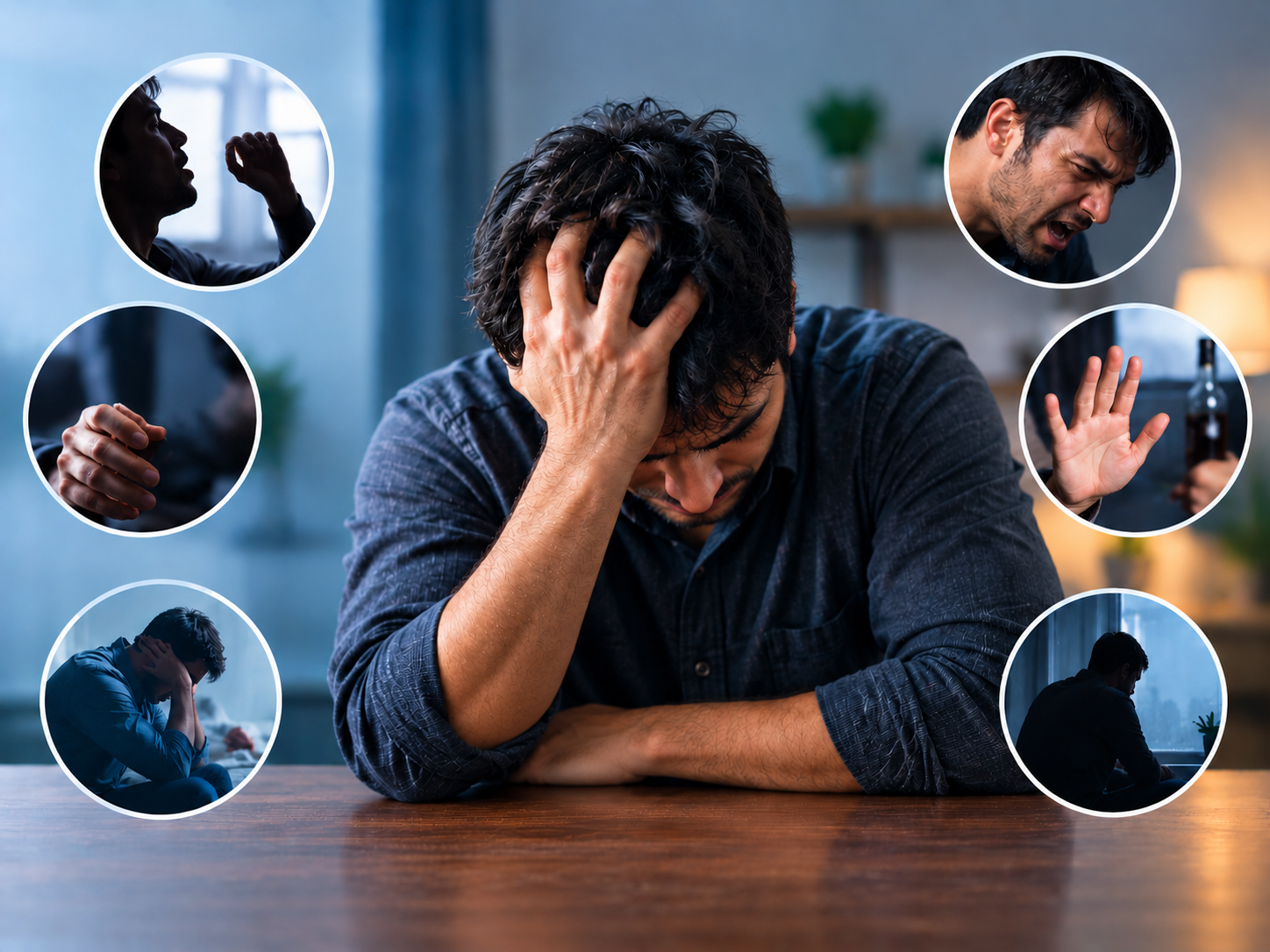Illustration: signs of alcohol addiction