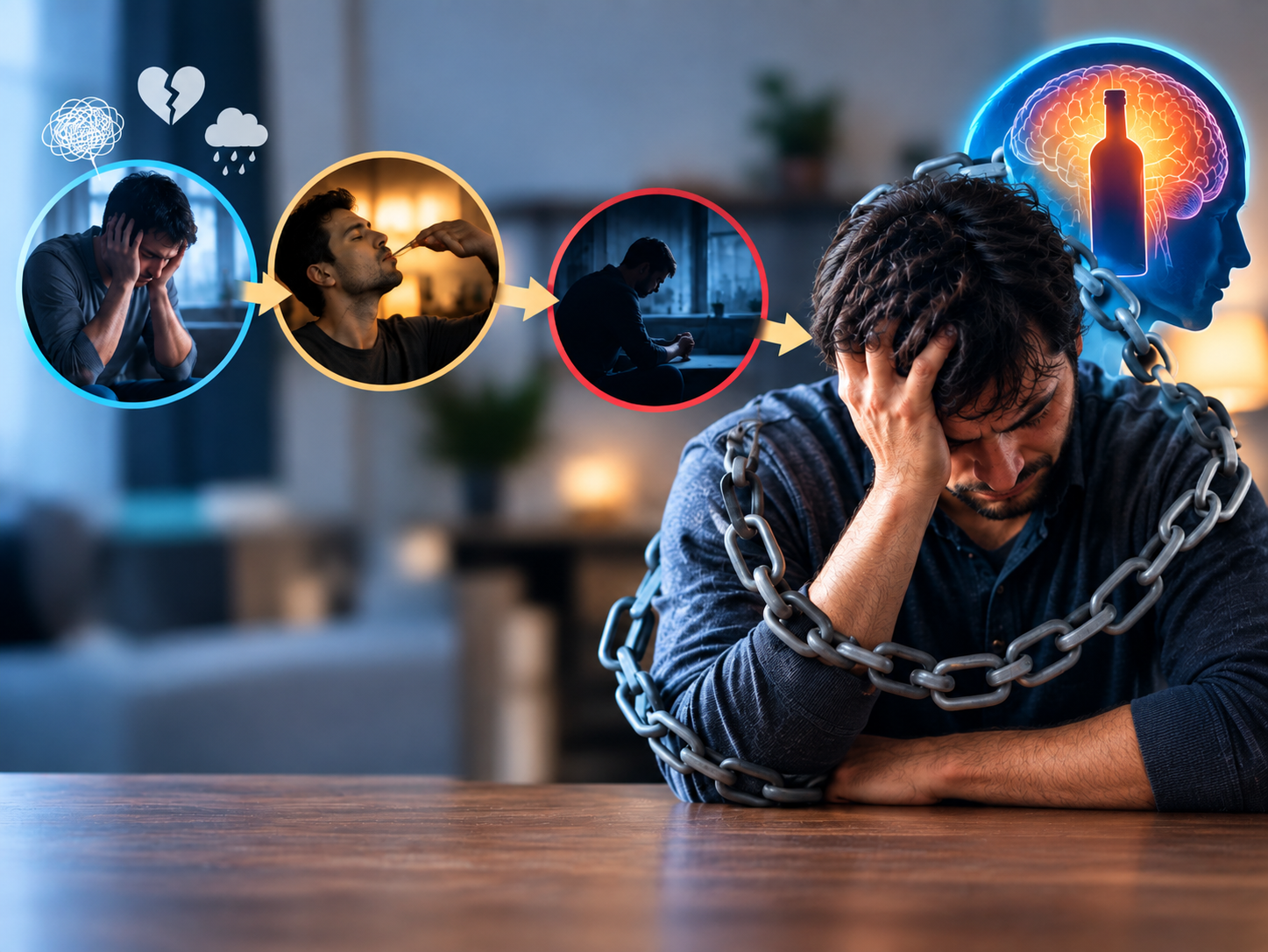Illustration: causes of alcohol addiction